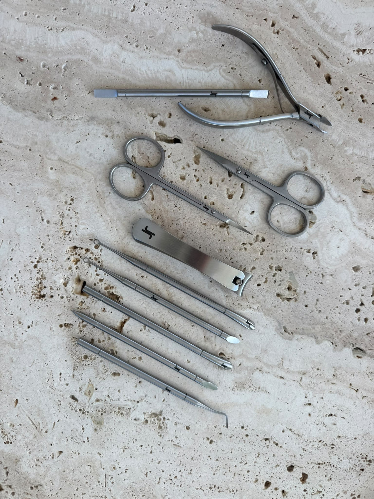 JJ Pro Prep Tools — PUSH Neglebåndsskubber | Satin Steel